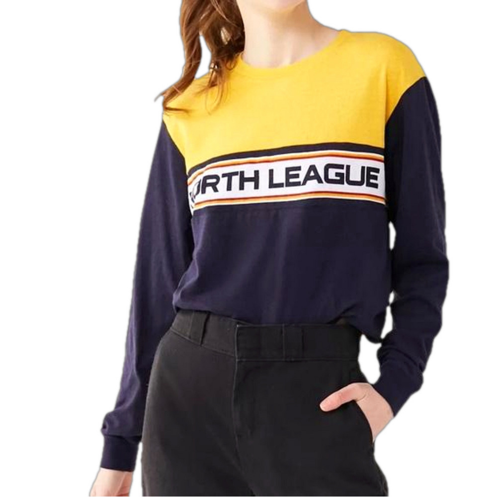 Urban Outfitters Blue and Yellow North League Long Sleeve Tee Size Large